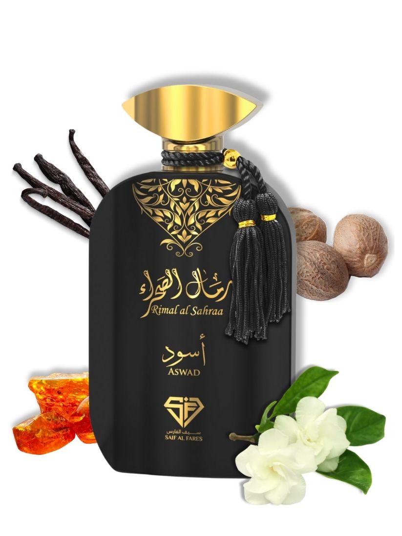 Rimal Al Sahraa Aswad - Spicy Vanilla Woody Acqua Perfume - Arabian ...
